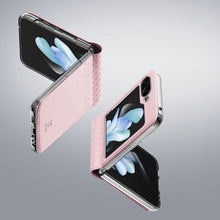 Заредете изображение във визуализатора на галерията – Samsung Galaxy Z Flip5 5G Flip Leather Case Wallet Back Cover Dux Ducis Bril - Pink
