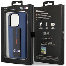 Заредете изображение във визуализатора на галерията – BMW M Grip Stand Bicolor case for iPhone 15 Pro - navy blue

