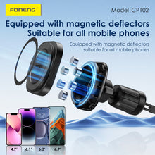 Заредете изображение във визуализатора на галерията – Foneng Car holder CP102 magnetic to air vent black
