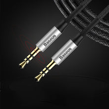 Заредете изображение във визуализатора на галерията – Baseus Yiven M30 stereo AUX audio cable 3.5 mm male mini jack 1.5m red-black (CAM30-C91)
