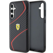 Заредете изображение във визуализатора на галерията – Original FERRARI Case - Twist Metal Logo hardcase FEHCS23FEPTWK for Samsung Galaxy S23 FE Black
