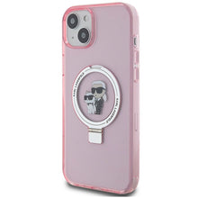 Заредете изображение във визуализатора на галерията – Original faceplate case KARL LAGERFELD KLHMP15MHMRSKCP for iPhone 15 Plus (Magsafe / Ringstand KC / pink)
