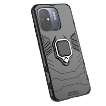 Заредете изображение във визуализатора на галерията – Ring Armor Case for Xiaomi Redmi 11A / Poco C55 / Redmi 12C Armor Cover Magnetic Holder Ring Black
