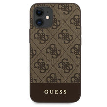 Заредете изображение във визуализатора на галерията – Guess GUHCP12SG4GLBR iPhone 12 mini 5,4" brązowy/brown hardcase 4G Stripe Collection
