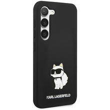 Заредете изображение във визуализатора на галерията – Karl Lagerfeld KLHCS23SSNCHBCK S23 S911 hardcase black/black Silicone Choupette
