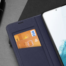 Заредете изображение във визуализатора на галерията – Dux Ducis Skin X2 case for Samsung Galaxy A54 5G flip cover wallet stand blue
