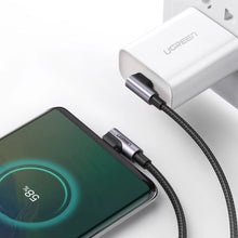 Заредете изображение във визуализатора на галерията – Ugreen US323 USB-C (angled) / USB-C (angled) cable 2m - black
