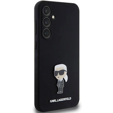 Заредете изображение във визуализатора на галерията – Karl Lagerfeld Silicone Ikonik Metal Pin case for Samsung Galaxy S23 FE - black
