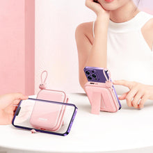 Заредете изображение във визуализатора на галерията – Joyroom power bank with USB C and Lightning cables and stand Cutie Series 10000mAh 22.5W pink (JR-L008)
