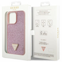 Заредете изображение във визуализатора на галерията – Original Case GUESS Rhinestone Triangle hardcase GUHCP14XHDGTPP for Iphone 14 Pro Max pink
