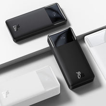 Заредете изображение във визуализатора на галерията – Baseus Bipow Fast Charging Power Bank 20000mAh 20W Black (Overseas Edition) + USB-A - Micro USB 0.25m Black Cable (PPBD050501)
