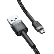 Заредете изображение във визуализатора на галерията – BASEUS cable USB to Apple Lightning 8-pin 2,4A Cafule CAMKLF-BG1 50cm gray-black
