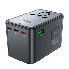 Заредете изображение във визуализатора на галерията – Acefast Z1 GaN 75W PD travel charger adapter 3x USB-C 2x USB-A - black
