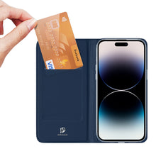 Заредете изображение във визуализатора на галерията – Dux Ducis Skin Pro Wallet Case for iPhone 15 Pro - Blue
