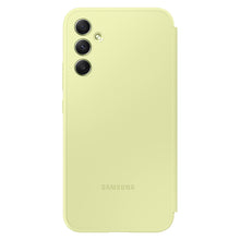 Заредете изображение във визуализатора на галерията – Samsung Smart View Wallet Case for Samsung Galaxy A34 5G Cover with Smart Flip Window Card Wallet Lime (EF-ZA346CGEGWW)

