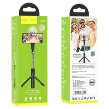 Заредете изображение във визуализатора на галерията – HOCO selfie stick tripod with bluetooth remote control Aluminium K16 black
