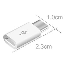 Заредете изображение във визуализатора на галерията – Micro USB to USB Type C Adapter Data Sync Charge white
