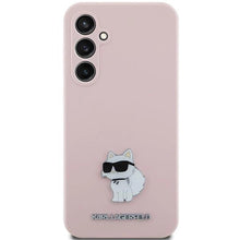 Заредете изображение във визуализатора на галерията – Karl Lagerfeld Silicone Choupette Metal Pin case for Samsung Galaxy S23 FE - pink
