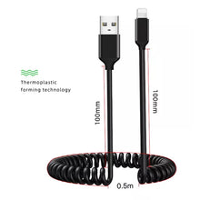 Заредете изображение във визуализатора на галерията – Cable coiled  - USB to Lightning - 2,4A 1 metre black
