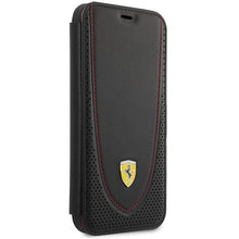 Заредете изображение във визуализатора на галерията – Ferrari FEFLBKP13LRGOK iPhone 13 Pro 6.1" black/black book Leather Curved Line
