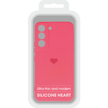 Заредете изображение във визуализатора на галерията – Vennus Silicone Heart Case for Samsung Galaxy S22 design 1 fuchsia
