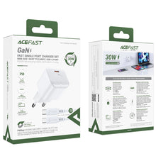 Заредете изображение във визуализатора на галерията – Acefast A77 Mini PD 30W GaN wall charger + USB-C cable - white
