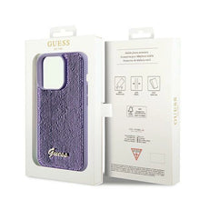Заредете изображение във визуализатора на галерията – Guess Sequin Script Metal case for iPhone 13 Pro Max - purple
