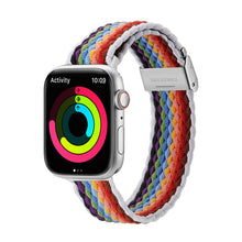 Заредете изображение във визуализатора на галерията – Dux Ducis Strap (Mixture II Version) strap for Apple Watch SE, 8, 7, 6, 5, 4, 3, 2, 1 (41, 40, 38 mm) braided band bracelet pale stripes
