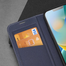 Заредете изображение във визуализатора на галерията – Dux Ducis Skin X2 case for iPhone 14 case with magnetic flap blue
