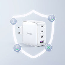 Заредете изображение във визуализатора на галерията – Fast charger GaN 3xUSB C / USB 100W PPS Ugreen CD226 - white
