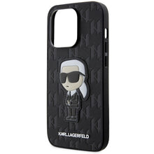 Заредете изображение във визуализатора на галерията – Original Pouch KARL LAGERFELD Saffiano Monogram Ikonik KLHCP14XSAKHPKK for Iphone 14 Pro Max Black
