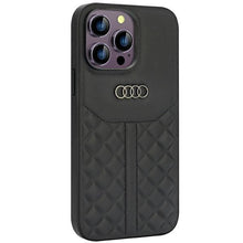 Заредете изображение във визуализатора на галерията – Original Case AUDI hardcase Genuine Leather AU-TPUPCIP14PM-Q8/D1-BK for Iphone 14 Pro Max black
