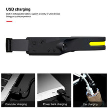 Заредете изображение във визуализатора на галерията – LED headlamp with IPX4 motion sensor USB-C 1200 mAh - black
