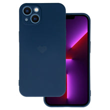 Заредете изображение във визуализатора на галерията – Vennus Silicone Heart Case for Iphone 14 Plus design 1 navy
