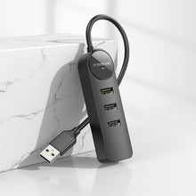 Заредете изображение във визуализатора на галерията – Borofone Adapter DH5 Erudite 4 in 1 - USB to 4xUSB 3.0 - 0,2 metres black
