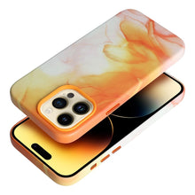 Заредете изображение във визуализатора на галерията – Leather Mag Cover for IPHONE 11 orange splash
