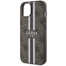 Заредете изображение във визуализатора на галерията – Guess GUHMP14MP4RPSW iPhone 14 Plus 6.7" brown/brown hardcase 4G Printed Stripes MagSafe
