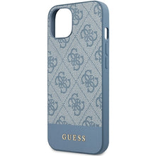 Заредете изображение във визуализатора на галерията – Original Case GUESS hardcase 4G Stripe Collection GUHCP15SG4GLBL for Iphone 13/14/15 blue

