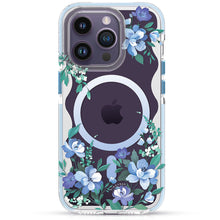 Заредете изображение във визуализатора на галерията – Kingxbar Flora Series magnetic case for iPhone 14 Plus MagSafe decorated with orchid flowers print
