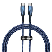 Заредете изображение във визуализатора на галерията – Baseus Glimmer Series cable with fast charging USB-C 480Mb/s PD 100W 1m blue
