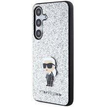 Заредете изображение във визуализатора на галерията – Karl Lagerfeld Fixed Glitter Ikonik Logo Metal Pin case for Samsung Galaxy S24+ - silver
