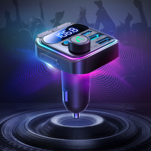 Заредете изображение във визуализатора на галерията – Joyroom JR-CCB01 48W FM transmitter 2x USB-A USB-C with dual microphone - black
