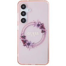 Заредете изображение във визуализатора на галерията – Guess IML Flowers Wreath MagSafe case for Samsung Galaxy S24 - pink

