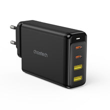 Заредете изображение във визуализатора на галерията – Choetech charger GaN 140W 4 ports (2x USB C, 2x USB) black (PD6005)
