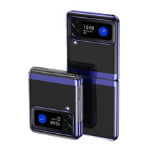 Заредете изображение във визуализатора на галерията – Plating Case for Samsung Galaxy Z Flip 4 cover with metallic frame blue
