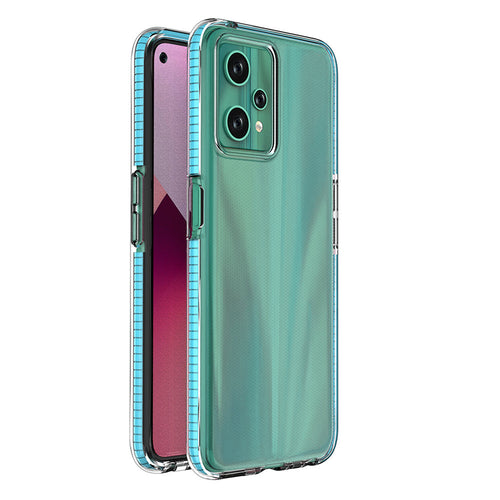 Spring Case for Realme 9 Pro silicone cover with frame light blue