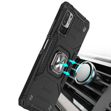 Заредете изображение във визуализатора на галерията – Wozinsky Ring Armor Case Kickstand Tough Rugged Cover for Xiaomi Redmi Note 10 5G black
