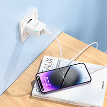 Заредете изображение във визуализатора на галерията – Borofone Wall charger BN15 Strong - 2xUSB - 2,1A with USB to Lightning cable white
