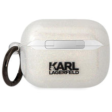 Заредете изображение във визуализатора на галерията – Karl Lagerfeld KLAPHNKCTGT Airpods Pro cover transparent Gliter Karl&amp;Choupette
