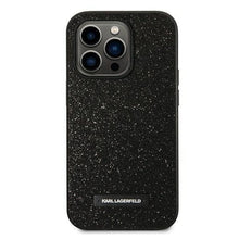 Заредете изображение във визуализатора на галерията – Original faceplate гръб  karl lagerfeld klhcp14xg2elk за iphone 14 pro max (solid glitter plaque logo / black)
